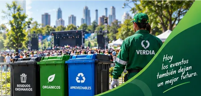 Imagen conceptual de gestión de residuos en grandes eventos de ciudad