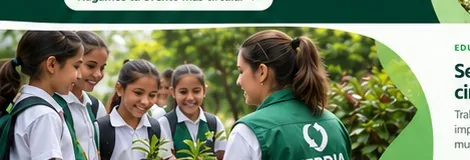 Actividad ilustrativa de educación ambiental con estudiantes